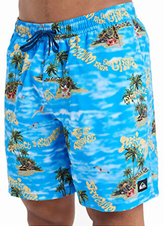 EQYJV04100 EVERYDAY STRAIGHT VOLLEY Mavi Normal Bel Standart Kalıp Erkek Şort Mayo