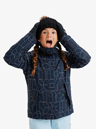 Roxy Jetty Gırl Jk Kız Çocuk Anthracite - Stripe_1 Snowboard Ceketi Ergtj03199-6455