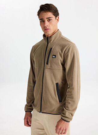 Quiksilver EQYPF03071-NO DESTINATION FZ Kahve Dik Yaka Normal Düz Erkek Polar Sweatshırt