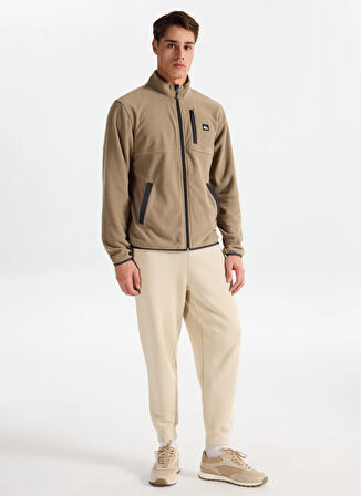 Quiksilver EQYPF03071-NO DESTINATION FZ Kahve Dik Yaka Normal Düz Erkek Polar Sweatshırt