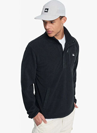 Quiksilver EQYPF03072-NO DESTINATION HS Siyah Dik Yaka Normal Desenli Erkek Polar Sweatshırt