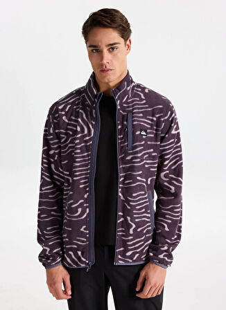 Quiksilver EQYPF03071-NO DESTINATION FZ Mor Dik Yaka Normal Düz Erkek Polar Sweatshırt