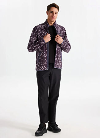 Quiksilver EQYPF03071-NO DESTINATION FZ Mor Dik Yaka Normal Düz Erkek Polar Sweatshırt