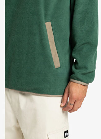 Quiksilver EQYPF03072-NO DESTINATION HS Yeşil Dik Yaka Normal Desenli Erkek Polar Sweatshırt