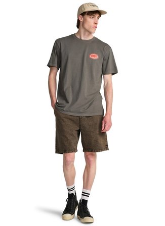 Billabong BURN OUT WW SS Antrasit Bisiklet Regular Fit Logo Baskılı Erkek T-Shirt