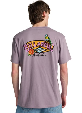 Billabong ORIGIN SS Lila Bisiklet Modern Fit Logo Baskılı Erkek T-Shirt