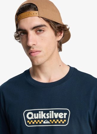 Quiksilver EV STARTING GRI Lacivert Bisiklet Normal Baskılı Erkek T-Shirt