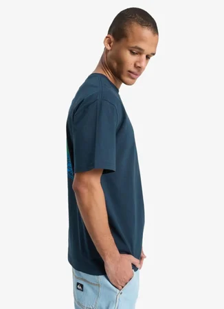 Quiksilver FLOWERS SURFING Lacivert Bisiklet Normal Baskılı Erkek T-Shirt
