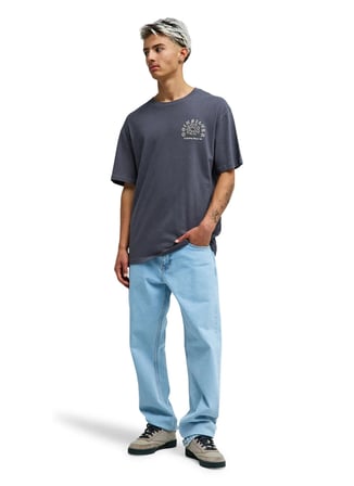 Quiksilver CURVE PALM Gri Erkek T-Shirt