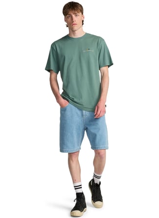 Billabong SECRET SPOT SS Yeşil Bisiklet Modern Fit Deniz Temalı Erkek T-Shirt