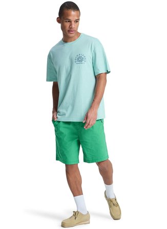 Quiksilver CURVE PALM Mavi Bisiklet Yaka Baskılı Erkek T-Shirt