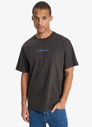 Quiksilver FRACTURED WAVE Siyah Bisiklet Normal Baskılı Erkek T-Shirt