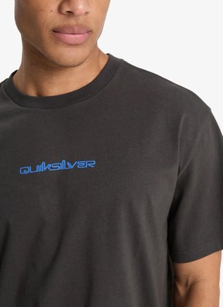 Quiksilver FRACTURED WAVE Siyah Bisiklet Normal Baskılı Erkek T-Shirt
