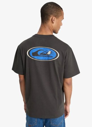 Quiksilver FRACTURED WAVE Siyah Bisiklet Normal Baskılı Erkek T-Shirt