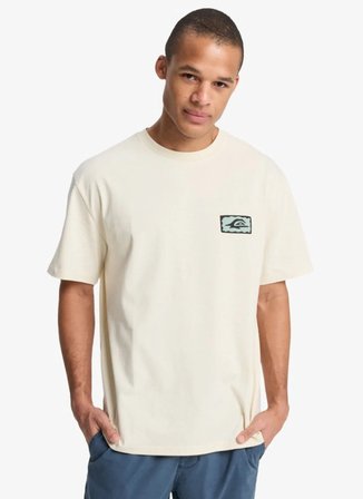 Quiksilver SERENITY SPLASH Bej Bisiklet Normal Baskılı Erkek T-Shirt