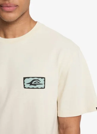Quiksilver SERENITY SPLASH Bej Bisiklet Normal Baskılı Erkek T-Shirt
