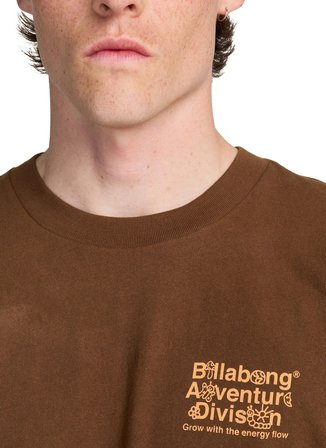 Billabong GROW OG SS Kahve Bisiklet Relaxed Yazı Baskılı Erkek T-Shirt