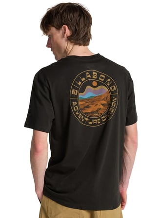 Billabong ROCKIES SS Siyah Bisiklet Modern Fit Logo Baskılı Erkek T-Shirt