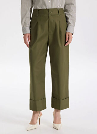 Lauren Ralph Lauren Yüksek Bel Slim Fit Yeşil Kadın Pantolon 200871814012