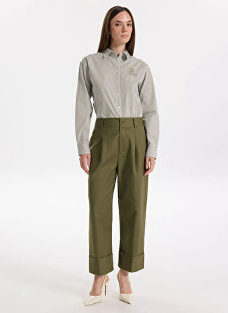 Lauren Ralph Lauren Yüksek Bel Slim Fit Yeşil Kadın Pantolon 200871814012