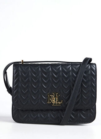 Lauren Ralph Lauren Deri Siyah Kadın Omuz Çantası 431966768003