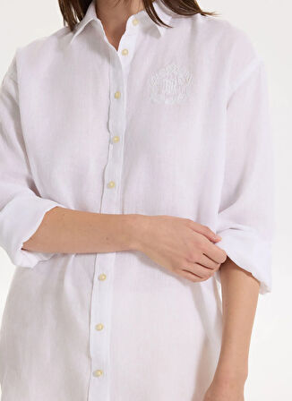 Lauren Ralph Lauren Normal Gömlek Yaka Beyaz Kadın Gömlek ZAVANDRA-LONG SLEEVE-BUTTON FRONT S