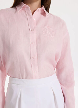 Lauren Ralph Lauren Normal Gömlek Yaka Pembe Kadın Gömlek ZAVANDRA-LONG SLEEVE-BUTTON FRONT S