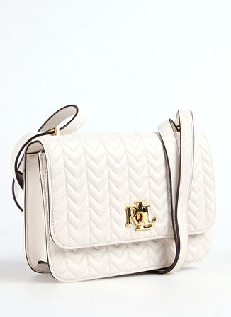 Lauren Ralph Lauren Deri Beyaz Kadın Omuz Çantası 431966768001