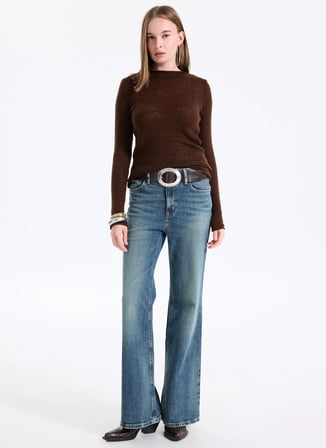 İndigo Kadın Pamuklu Denim Pantolon 200971258