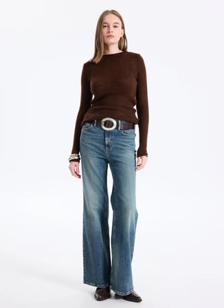 İndigo Kadın Pamuklu Denim Pantolon 200971258