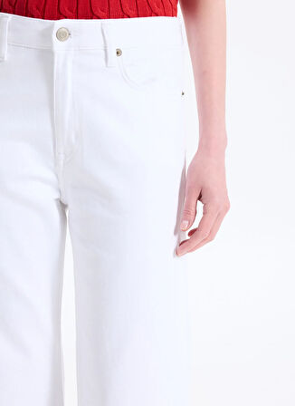 Lauren Ralph Lauren Yüksek Bel Düz Paça Standart Beyaz Kadın Denim Pantolon 200971092