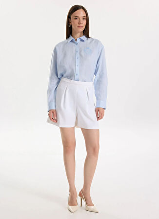 Lauren Ralph Lauren Normal Gömlek Yaka Mavi Kadın Gömlek ZAVANDRA-LONG SLEEVE-BUTTON FRONT S