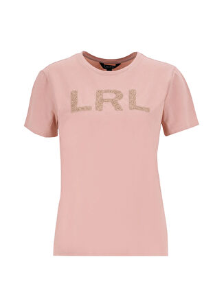 Lauren Ralph Lauren Bisiklet Yaka Pembe Kadın T-Shirt KATLIN-SHORT SLEEVE-T-SHIRT