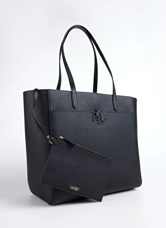 Lauren Ralph Lauren Deri Siyah Kadın Omuz Çantası 431960183002