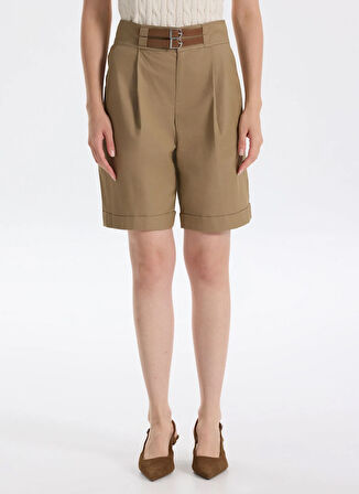 Lauren Ralph Lauren Yüksek Bel Normal Bej Kadın Şort GAVRELL-PLEATED