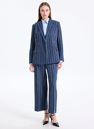 Lauren Ralph Lauren Yüksek Bel Düz Paça Standart Lacivert Kadın Denim Pantolon 200978536