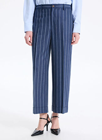 Lauren Ralph Lauren Yüksek Bel Düz Paça Standart Lacivert Kadın Denim Pantolon 200978536