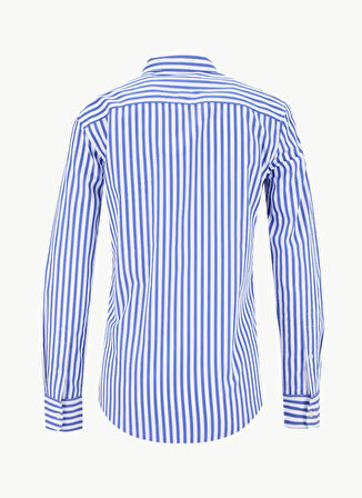 Lauren Ralph Lauren Standart Gömlek Yaka Çizgili Mavi - Beyaz Kadın Gömlek 200970765
