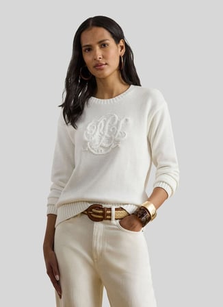 Lauren Ralph Lauren Beyaz Kadın Bisiklet Yaka Kazak 200P08805