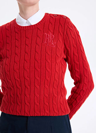 Lauren Ralph Lauren Yuvarlak Yaka Standart Düz Kırmızı Kazak Kadın 200932223