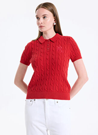 Lauren Ralph Lauren Yuvarlak Yaka Standart Düz Kırmızı Kazak Kadın 200932224