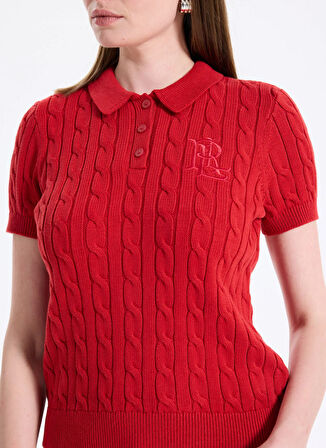 Lauren Ralph Lauren Yuvarlak Yaka Standart Düz Kırmızı Kazak Kadın 200932224