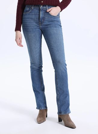 Lauren Ralph Lauren Lacivert Kadın Bol Kesim Denim Pantolon 200978981
