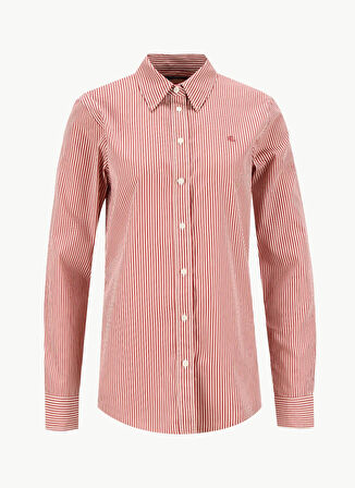 Lauren Ralph Lauren Standart Gömlek Yaka Düz Kırmızı Kadın Gömlek 200970780