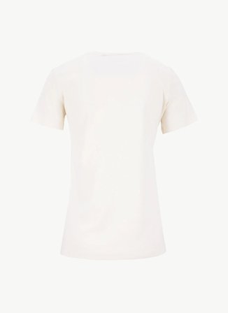 Lauren Ralph Lauren Bisiklet Yaka Ekru Kadın T-Shirt 200980211