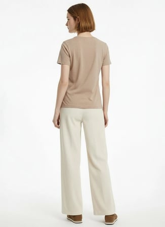 Lauren Ralph Lauren Bisiklet Yaka Camel Kadın T-Shirt 200980286