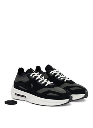Polo Ralph Lauren Siyah Erkek Sneaker BOERUM KNIT-SNEAKERS-LOW TOP LACE