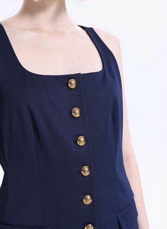 Lauren Ralph Lauren Lacivert Kadın Kare Yaka Elbise 253P03617