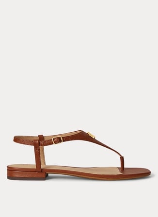 Lauren Ralph Lauren Kahve Kadın Deri Sandalet 802982881001