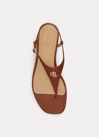 Lauren Ralph Lauren Kahve Kadın Deri Sandalet 802982881001